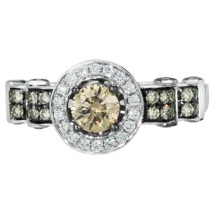 LeVian 14K Weißgold Weiß/Chocolat Diamant Halo Mode-Ring
