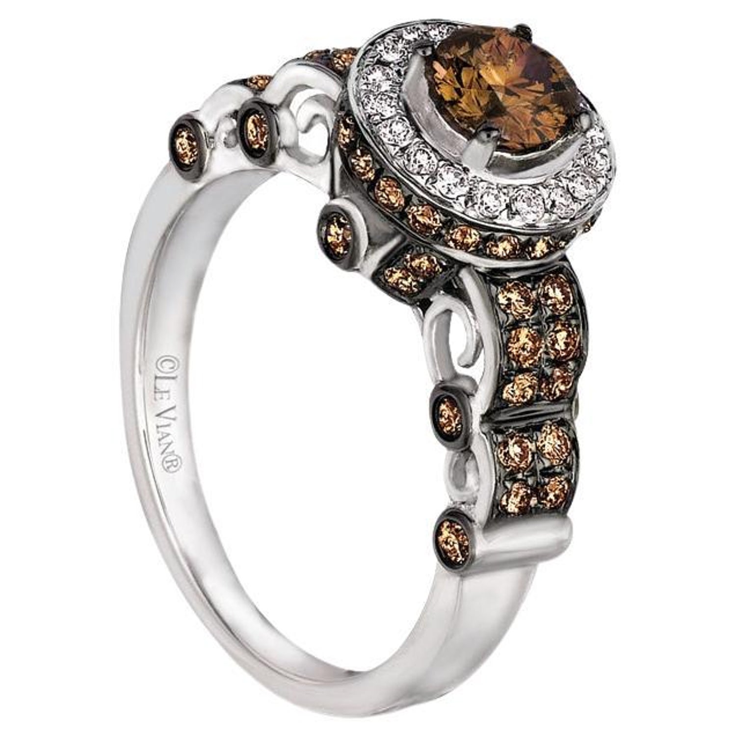 White and chocolate diamond rings Clearance