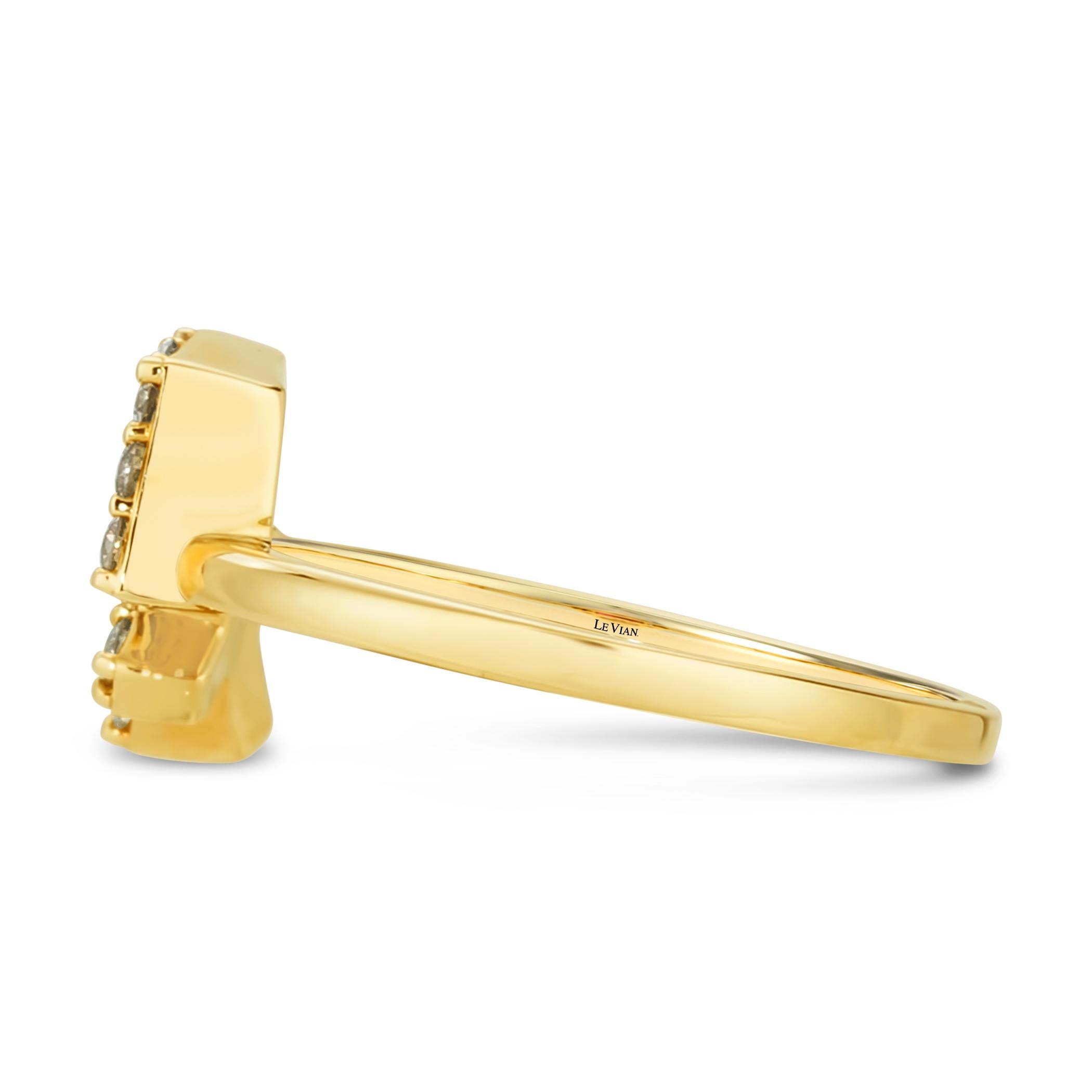 Levian 14K Yellow Gold Champagne Diamond Sagittarius Zodiac Sign Fashion Ring S7
