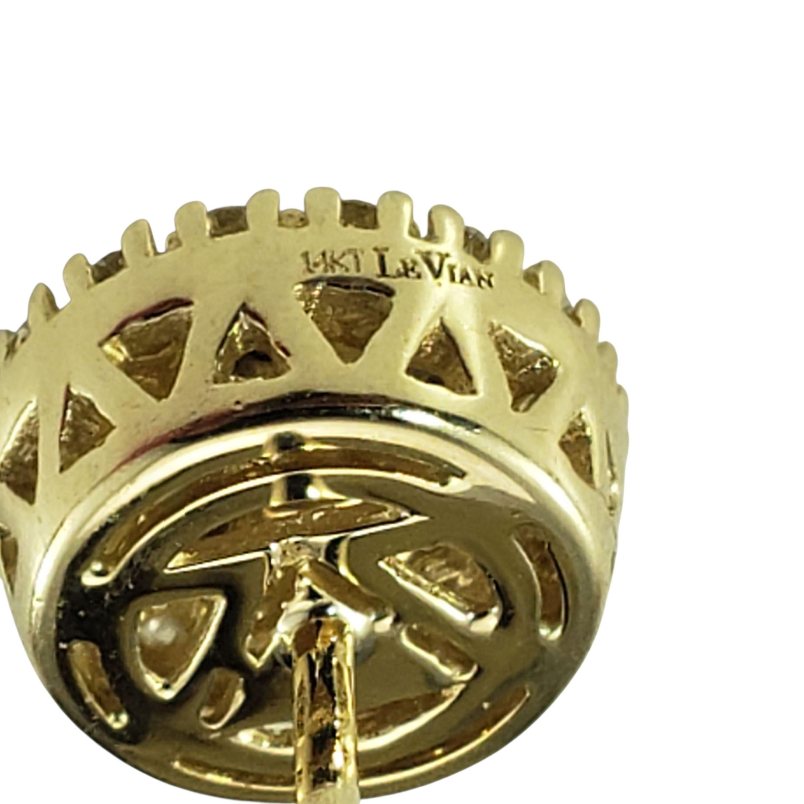 Orecchini LeVian in oro giallo 14K con cioccolato e diamanti bianchi #22997 in vendita 1