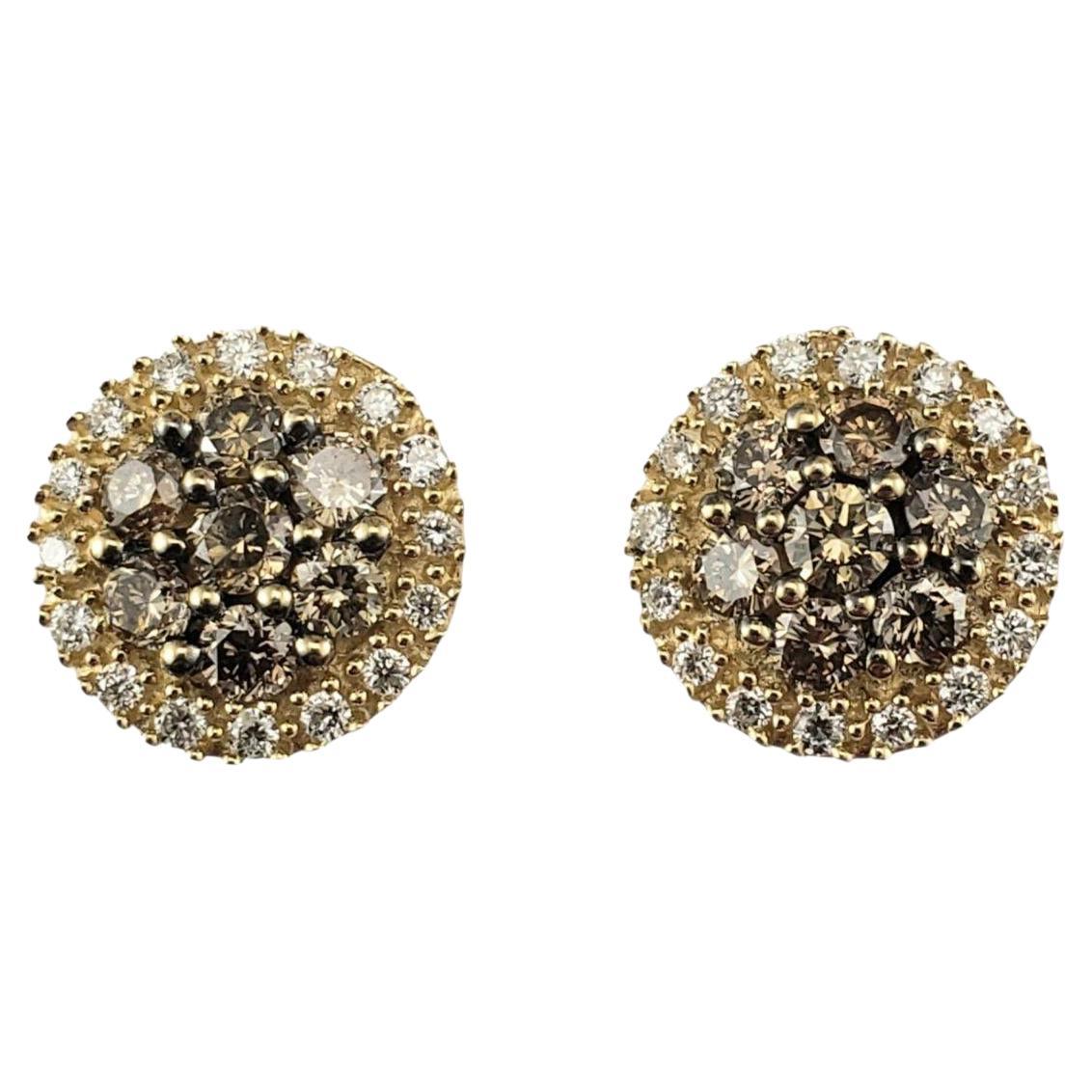 Orecchini LeVian in oro giallo 14K con cioccolato e diamanti bianchi #22997 in vendita