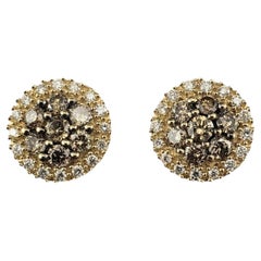 Orecchini LeVian in oro giallo 14K con cioccolato e diamanti bianchi #22997