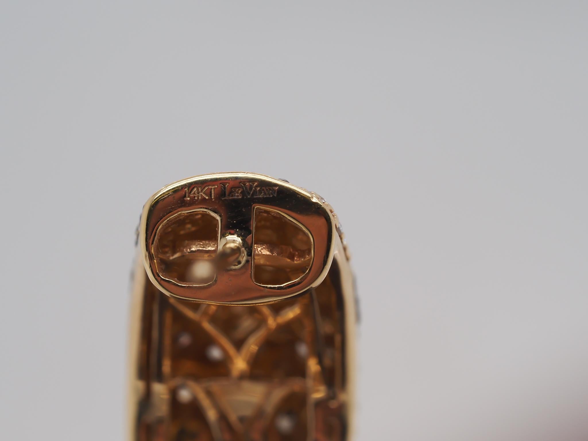 Brilliant Cut Levian 14K Yellow Gold Chocolate Diamond Huge Hoop Earrings For Sale