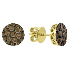 LeVian Clous d'oreilles grappe classiques magnifiques en or jaune 14 carats avec saphirs verts