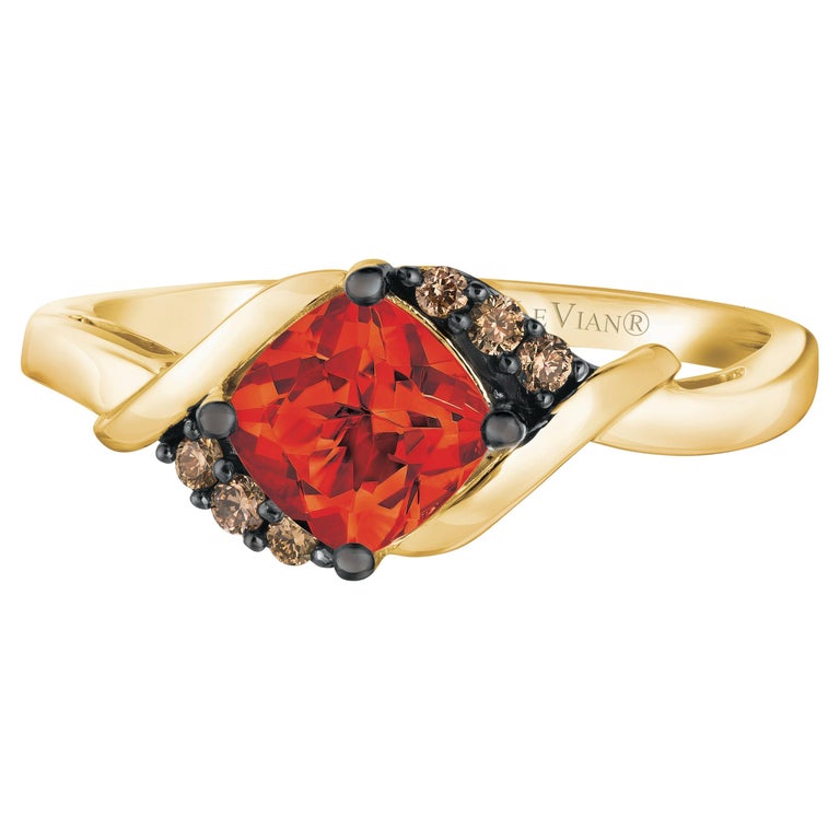 Le Vian 14K Yellow Gold Red Opal Chocolate Diamond Accented Twist Ring
