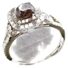 Bague de mariage Halo Le Vian en or jaune 14 carats avec diamants ronds brun chocolat