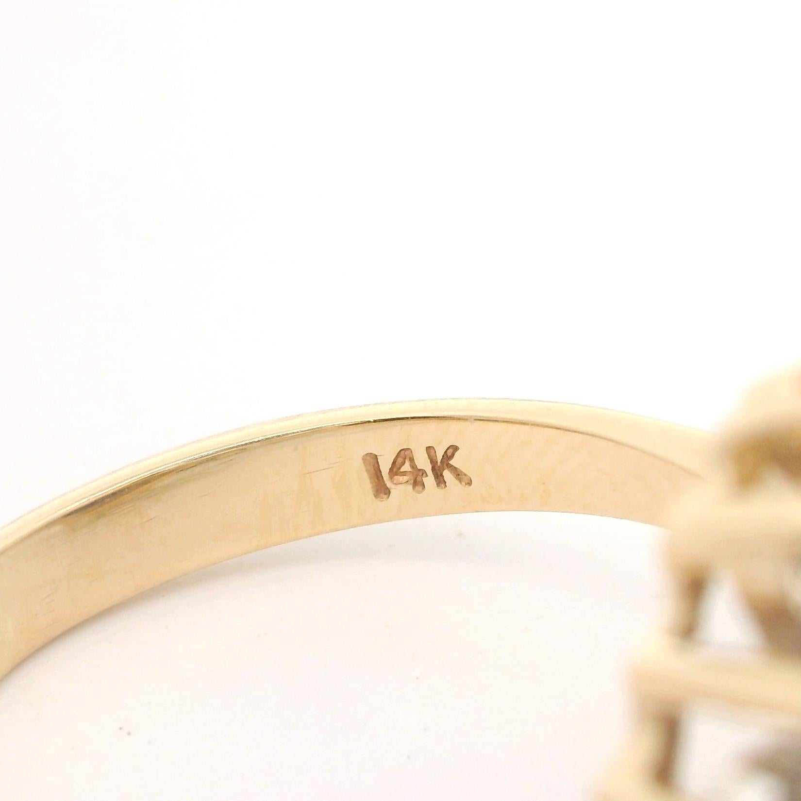 LeVian 14k Gelbgold Saphir und Diamant Halo-Ring Größe 8,5 Damen