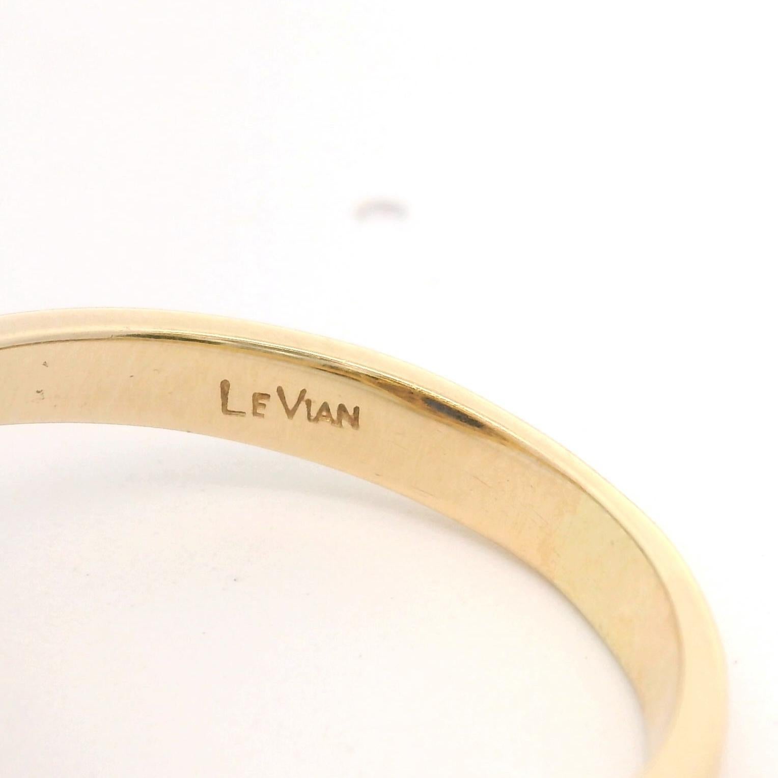 LeVian 14k Gelbgold Saphir und Diamant Halo-Ring Größe 8,5 1