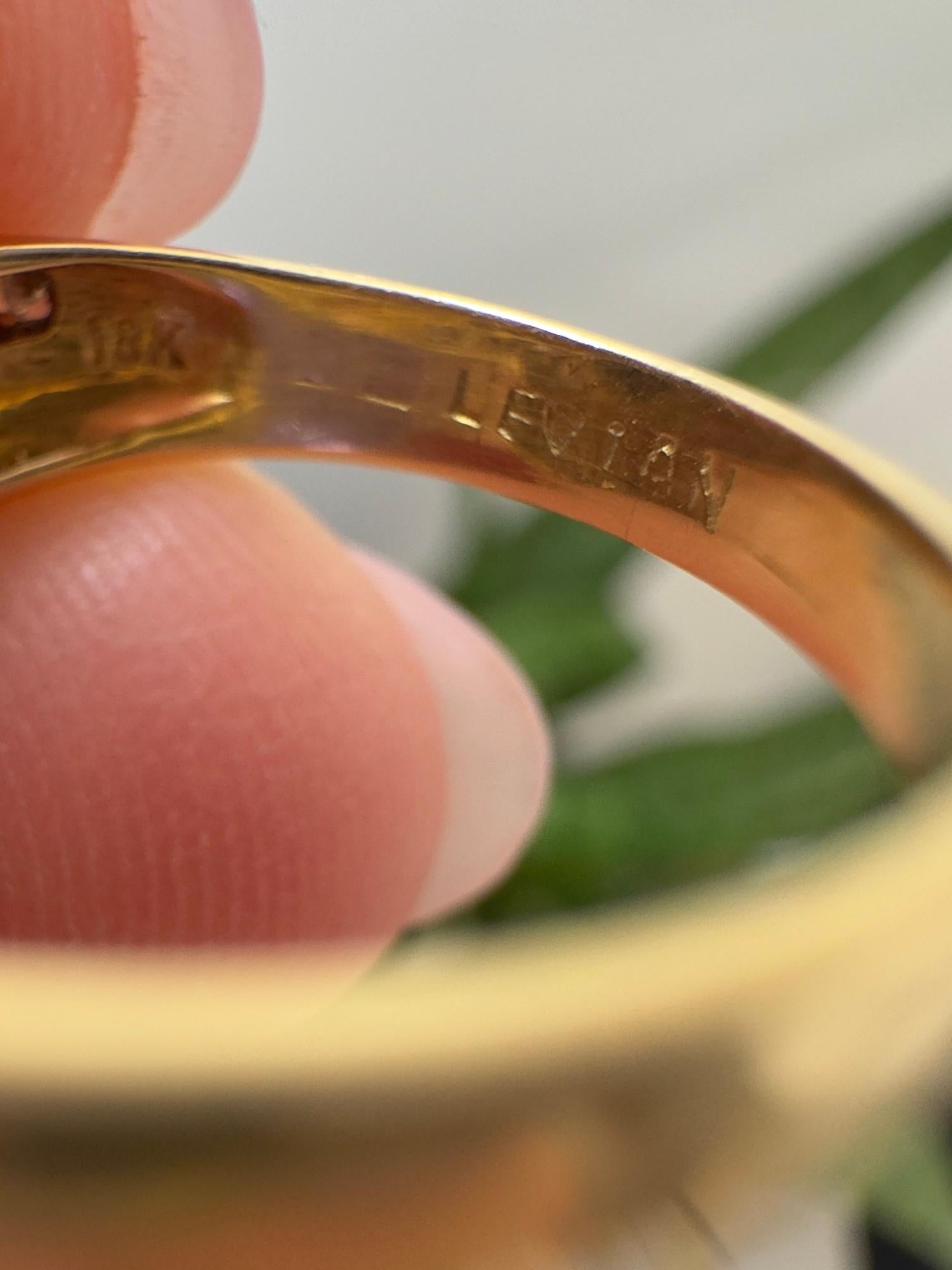 Le Vian 14k Yellow Gold Sapphire & Diamond Vintage Ring For Sale 4