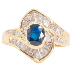Le Vian 14k Yellow Gold Sapphire & Diamond Vintage Ring