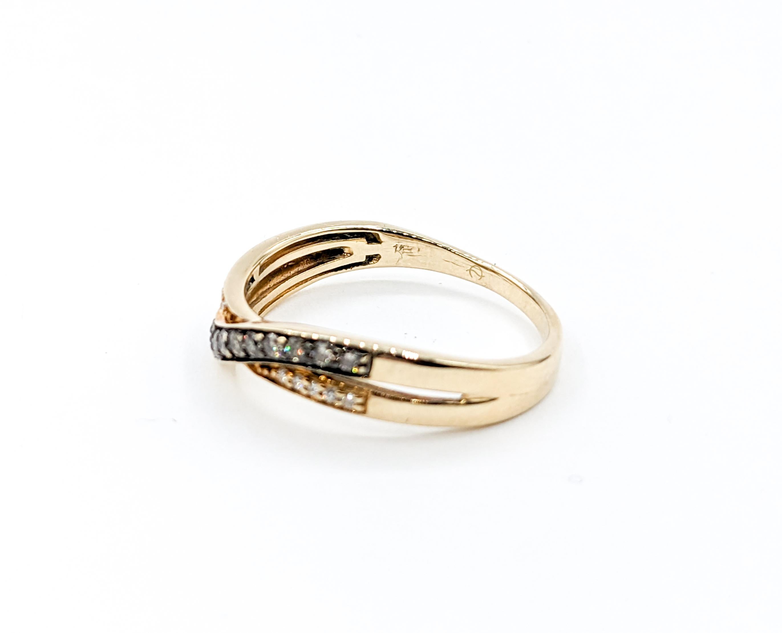 Women's LeVian 14ky Yellow Gold Diamond Ring For Sale