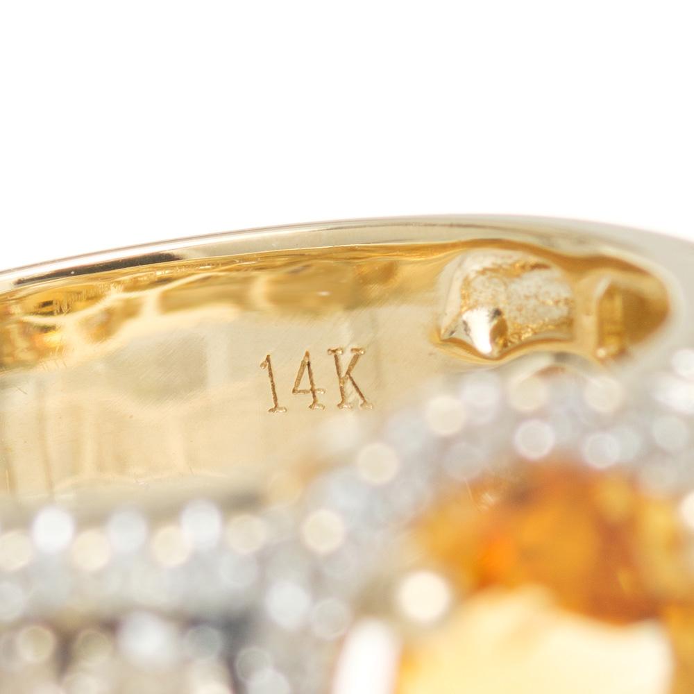 Oval Cut Le Vian 1.70 Carat Citrine Chocolate Brown Diamond Yellow Gold Ring