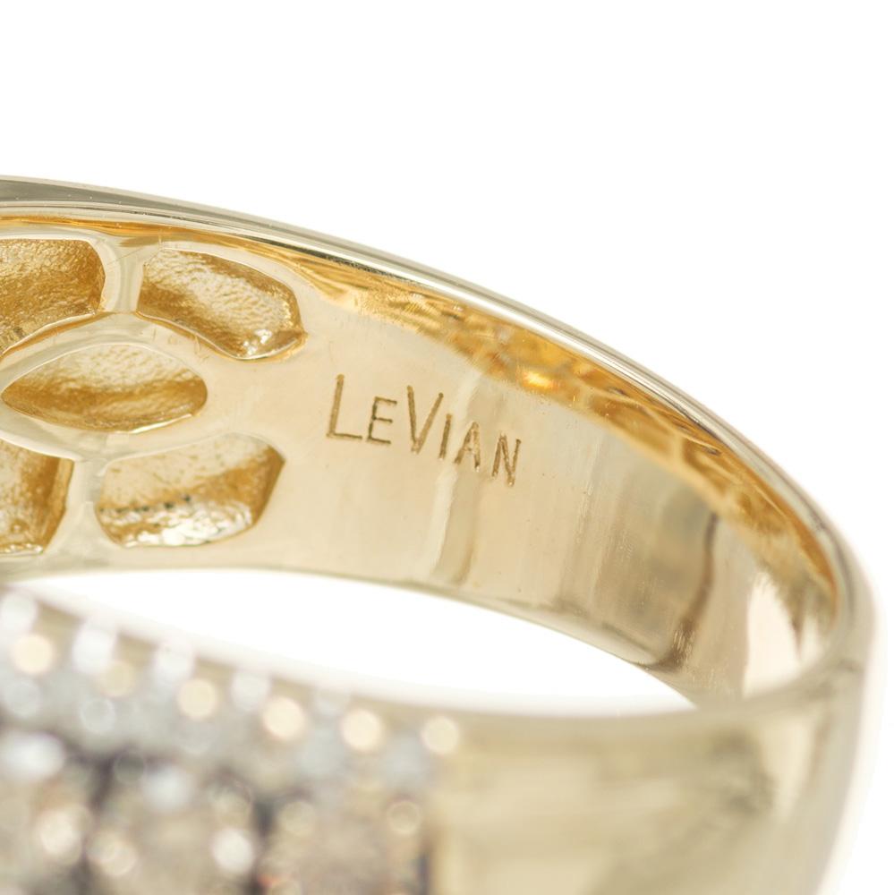 Le Vian 1.70 Carat Citrine Chocolate Brown Diamond Yellow Gold Ring In Good Condition In Stamford, CT