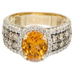 Le Vian 1.70 Carat Citrine Chocolate Brown Diamond Yellow Gold Ring