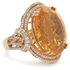 LeVian 18 Karat Rose Gold Mexican Fire Opal and Diamond Ring