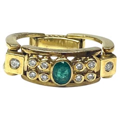 LeVian 18K Emerald and Diamond Flex Ring