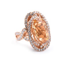Levianischer Ring aus 18 Karat Roségold mit Imperial Topas und Diamant