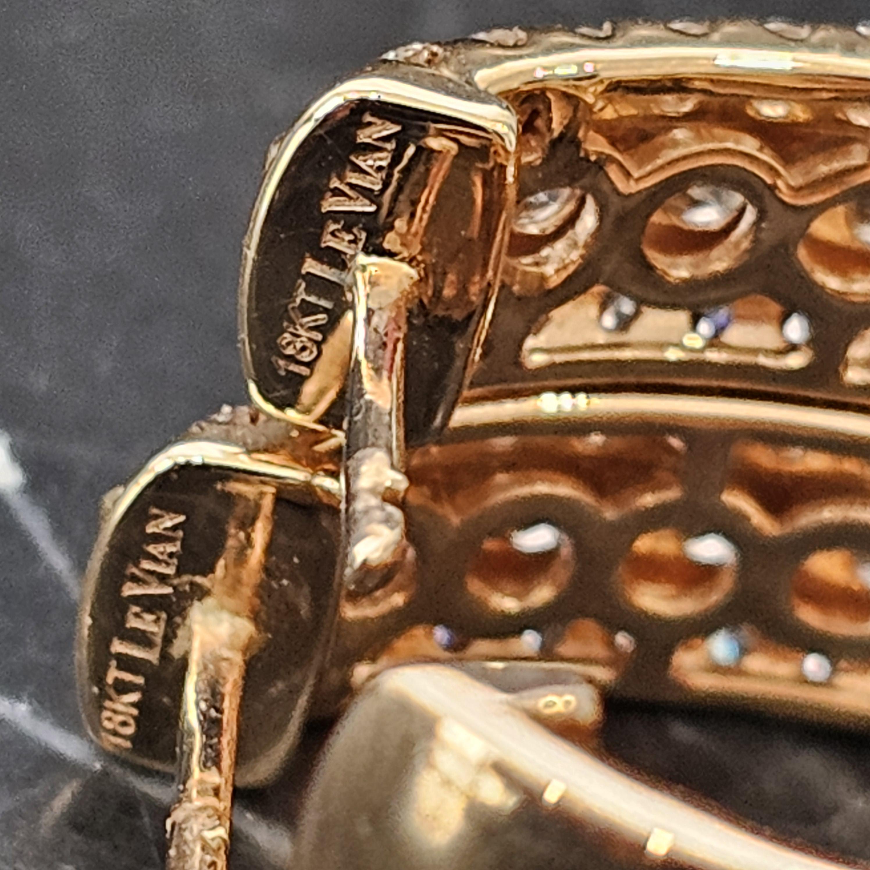 Orecchini a cerchio con diamanti Levian in oro rosa 18 carati Creme Brulee In condizioni buone in vendita a Northbrook, IL