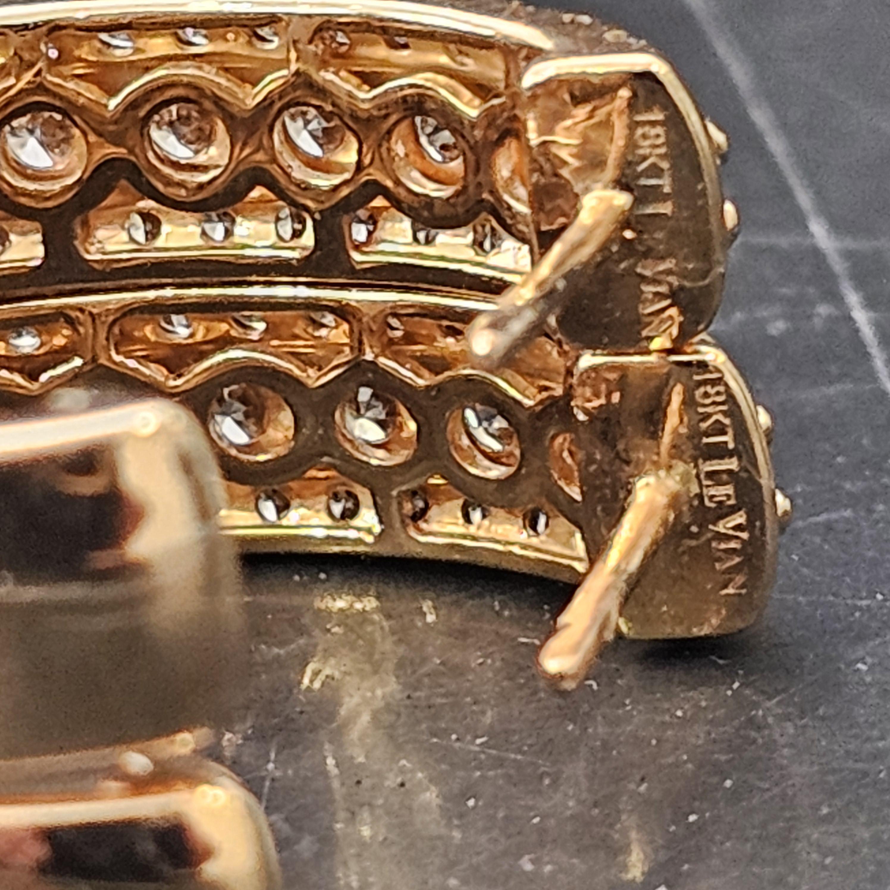 Donna Orecchini a cerchio con diamanti Levian in oro rosa 18 carati Creme Brulee in vendita