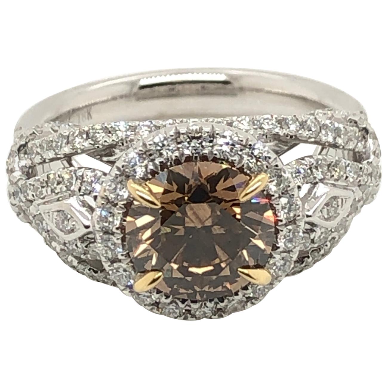 Levian 2 Carat Chocolate Diamond Two-Tone Ring For Sale