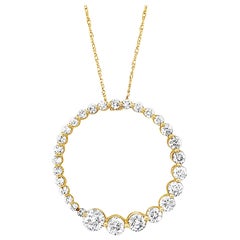 LeVian Collier pendentif d'éternité en or jaune 14 carats avec cercle ouvert en forme de spirale et diamants de 46 cm