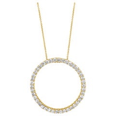 LeVian Collar Colgante Eternidad Círculo Abierto Diamante Redondo Oro Amarillo 18K 18