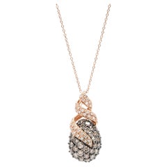 LeVian 2.2ctw Diamond and Brown Diamond Pendant Necklace, 14k Rose Gold, 18 Inch