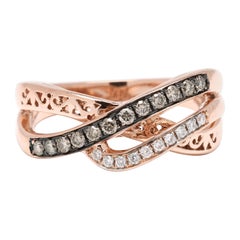 Anello LeVian a fascia ritorta con diamante da 0,23 carati, oro rosa 14k, misura 6,75