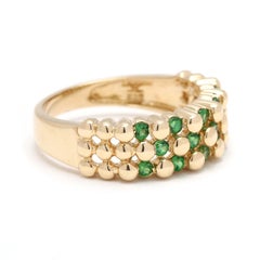 LeVian .40ctw Tsavorite Garnet Dot Band Ring, 14k Yellow Gold, Taille 6
