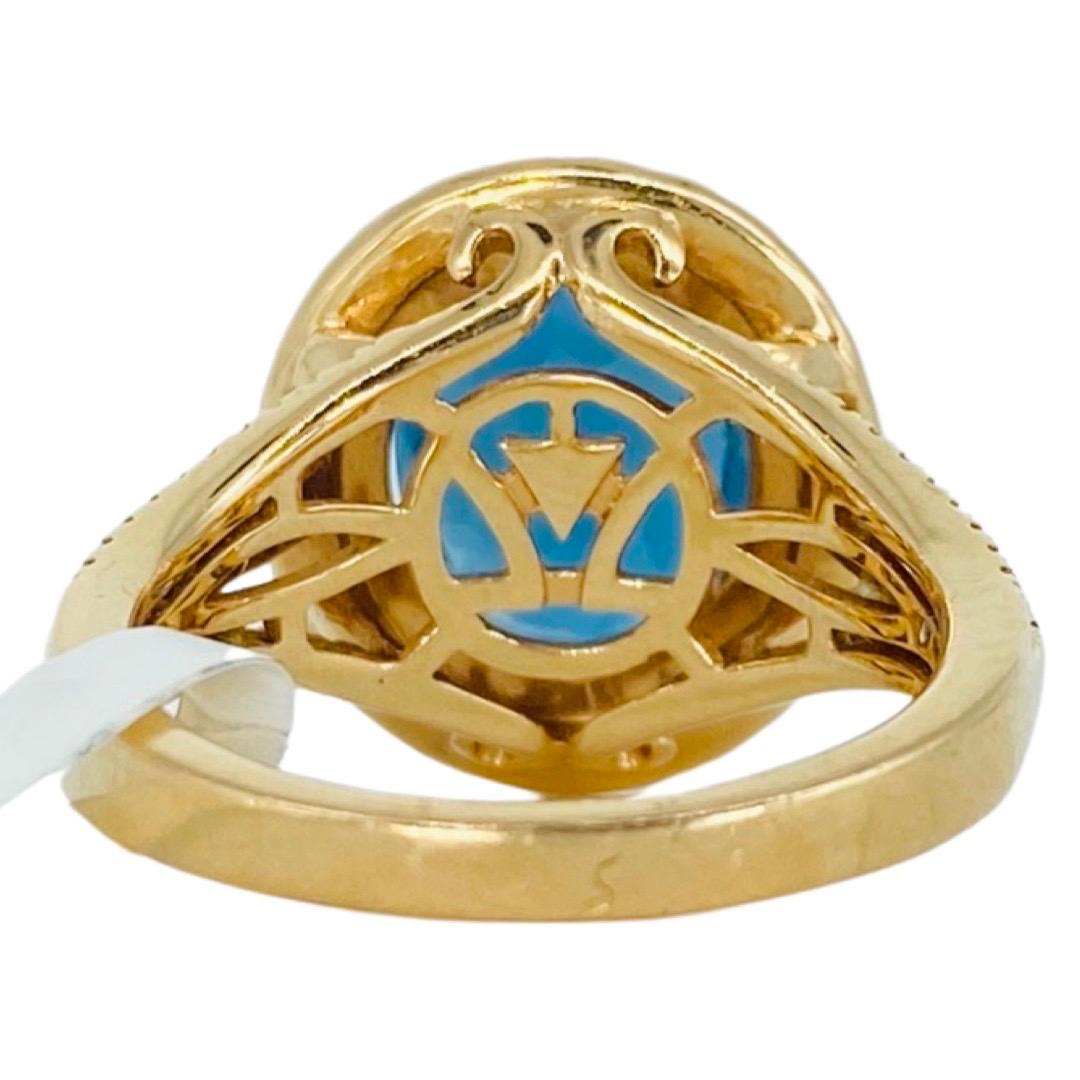 LeVian Ring aus 14 Karat Gold mit 4,87 Karat tiefseeblauem Topas und Diamanten im Angebot 2