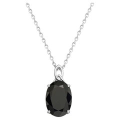 LeVian 925 Sterling Silber Schwarzer Saphir Edelstein Schöne Anhänger Halskette