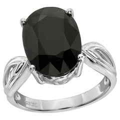 LeVian 925 Sterling Silber Schwarzer Saphir Edelstein Cocktail Solitär Ring