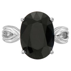 Levian 925 Sterling Silver Black Sapphire Gemstone Cocktail Solitaire Ring