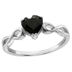 LeVian 925 Sterling Silver Black Sapphire Gemstone Solitaire Cocktail Ring LeVian 925 Sterling Silver Black Sapphire Gemstone Solitaire Cocktail Ring