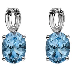 LeVian 925 Sterling Silver Blue Topaz Zircon Gemstone Beautiful Fancy Earrings