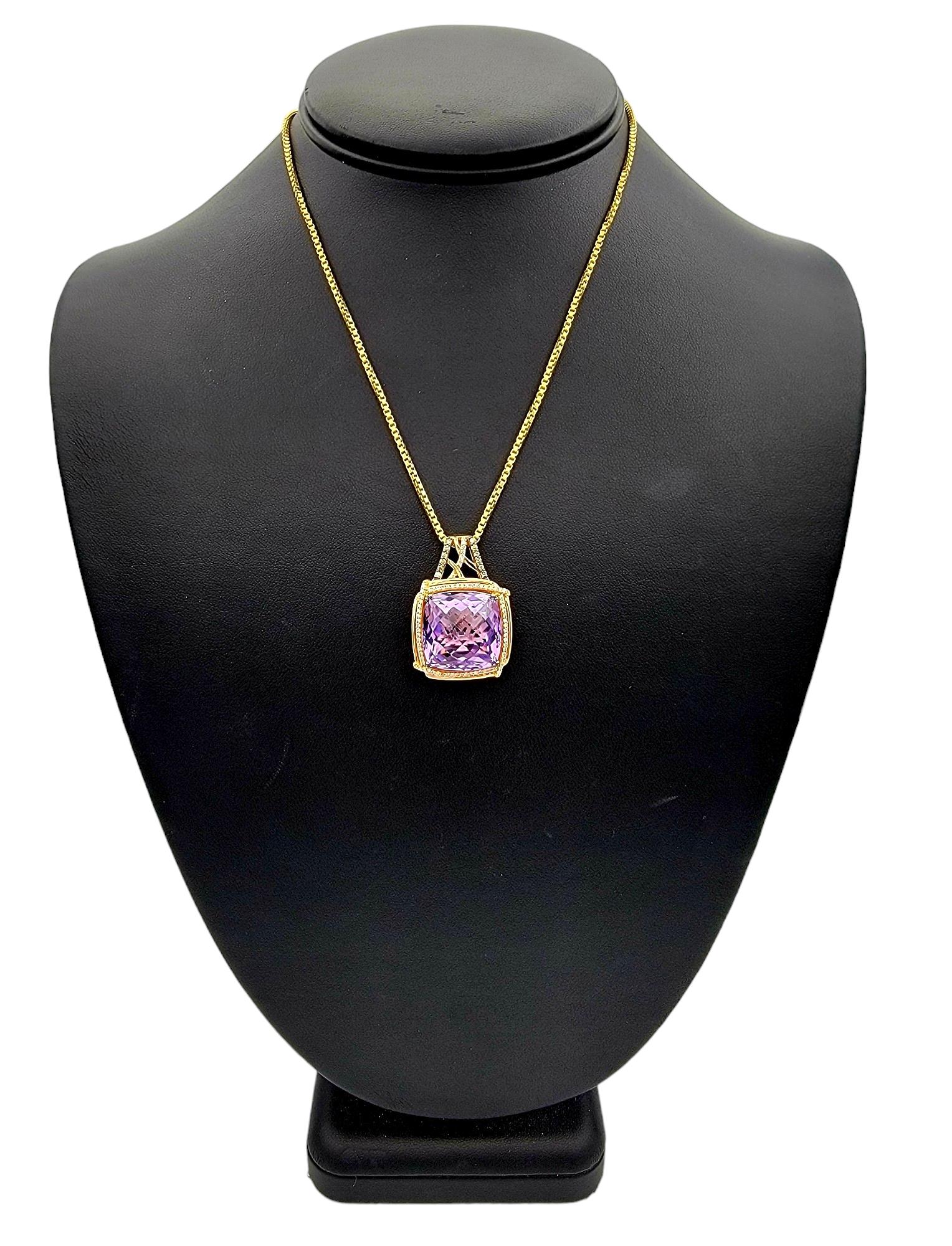 Le Vian Amethyst and Chocolate Diamond Halo Style Pendant in 14 Karat Rose Gold For Sale 2