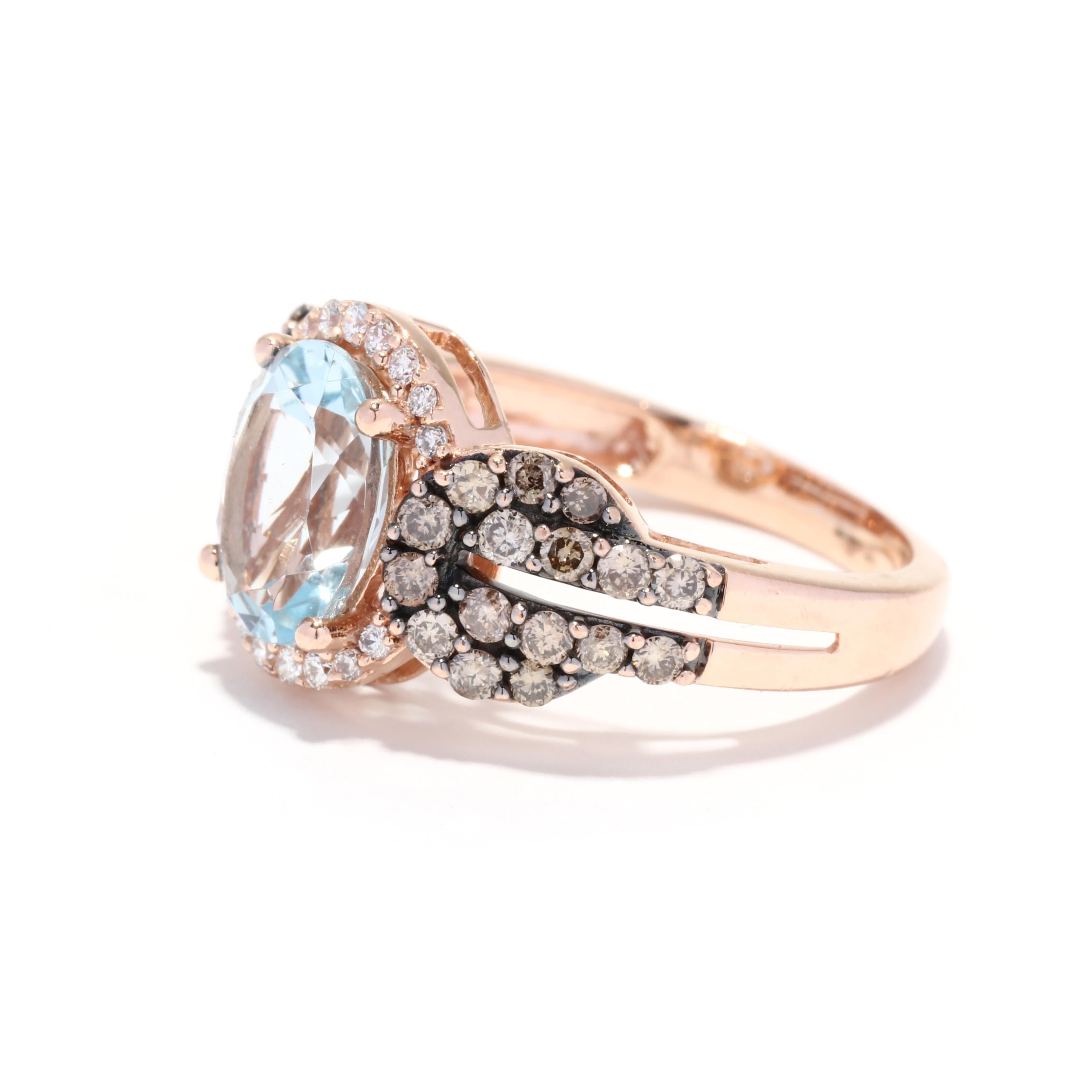 levian aquamarine and chocolate diamond ring