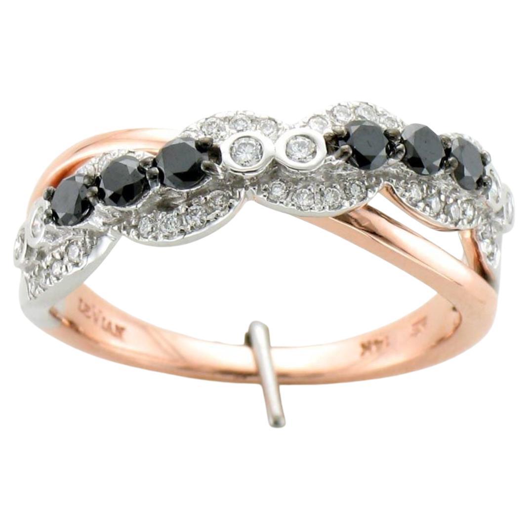 Le Vian Black Diamond Ring in 14K Multi Tone Gold For Sale