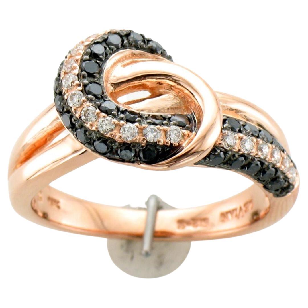 Levian Black Diamond Ring in 14K Rose Gold For Sale