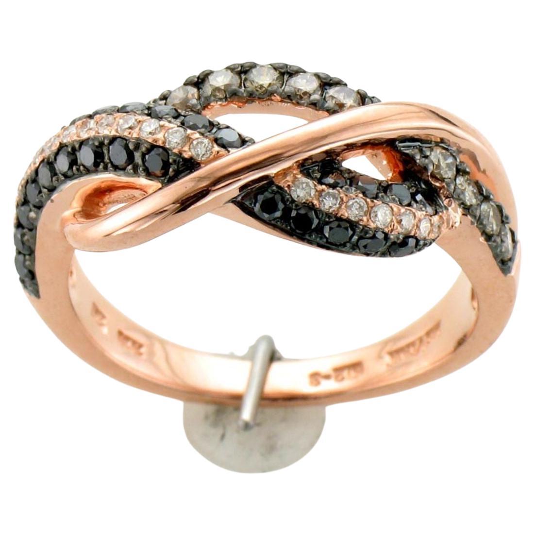 Levian Black Diamond Ring in 14K Rose Gold For Sale