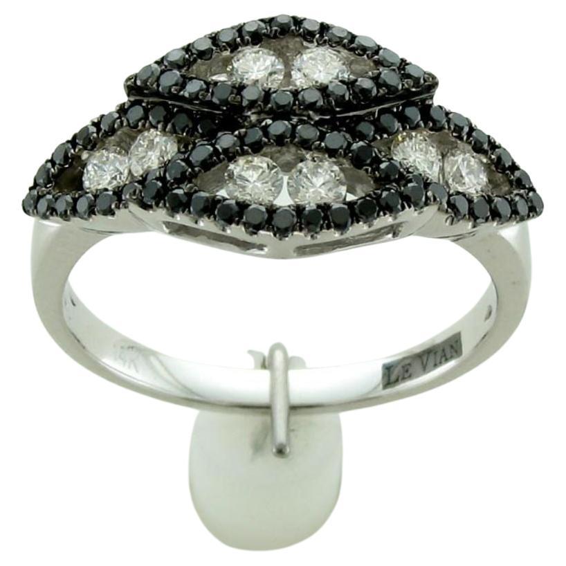Levian Black Diamond Ring in 14K White Gold For Sale