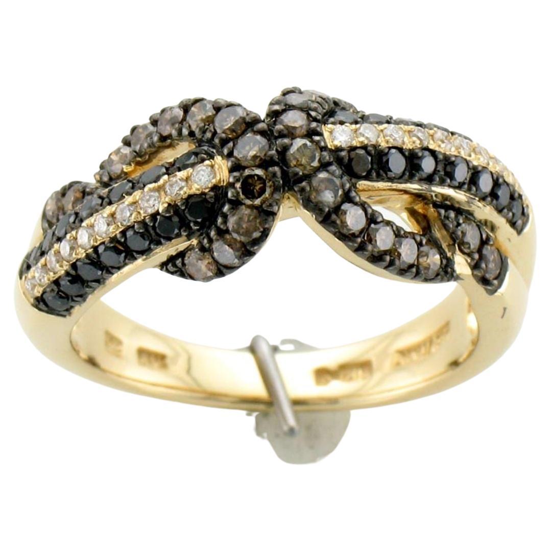 Levian Black Diamond Ring in 14K Yellow Gold For Sale