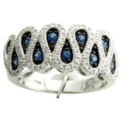 Levian Blue Sapphire and Diamond Ring in 14K White Gold