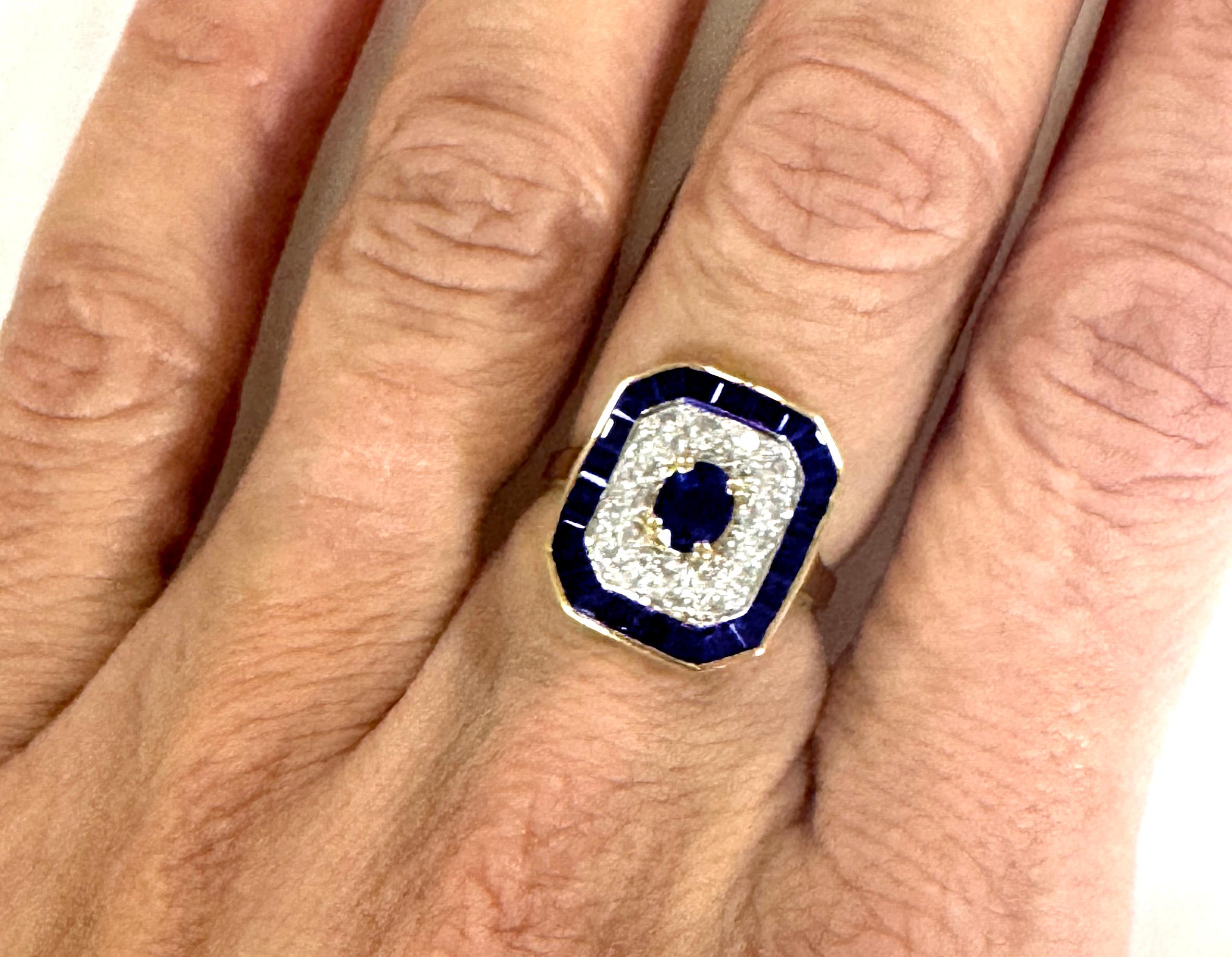 De las mujeres Levian Zafiro Azul Diamante Cocktail Anillo 2ct Oro Amarillo 18K