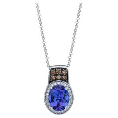 Le Vian Blue Tanzanite and Diamond Pendant in 14K White Gold