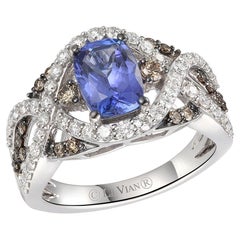 Le Vian Blue Tanzanite and Diamond Ring in 14K White Gold