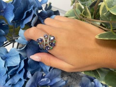 Levian Blue Tanzanite and Diamond Ring in 14K Yellow Gold