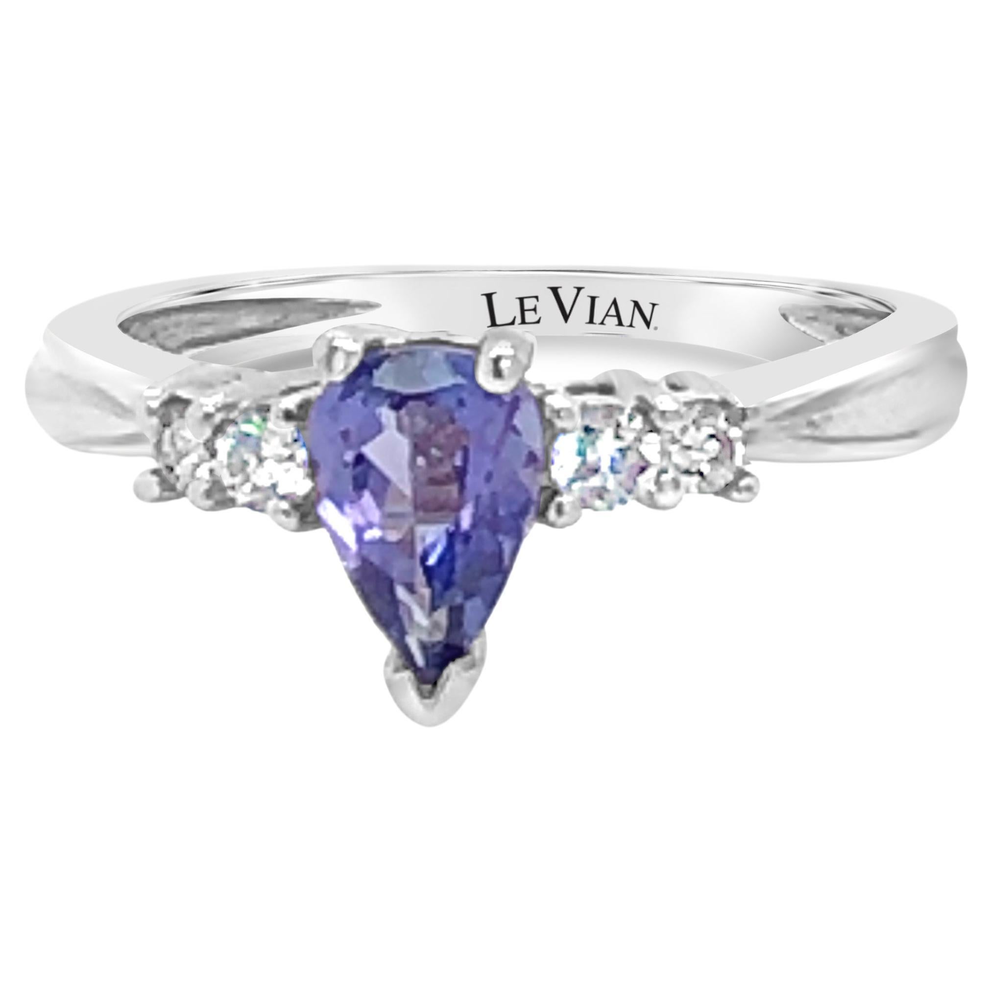 Levian Blue Tanzanite And Diamond Ring In Platinum Size 5 For Sale