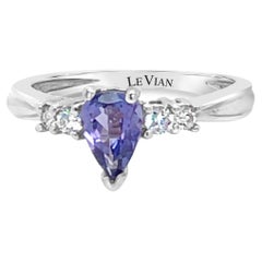 Levian Blue Tanzanite And Diamond Ring In Platinum Size 5
