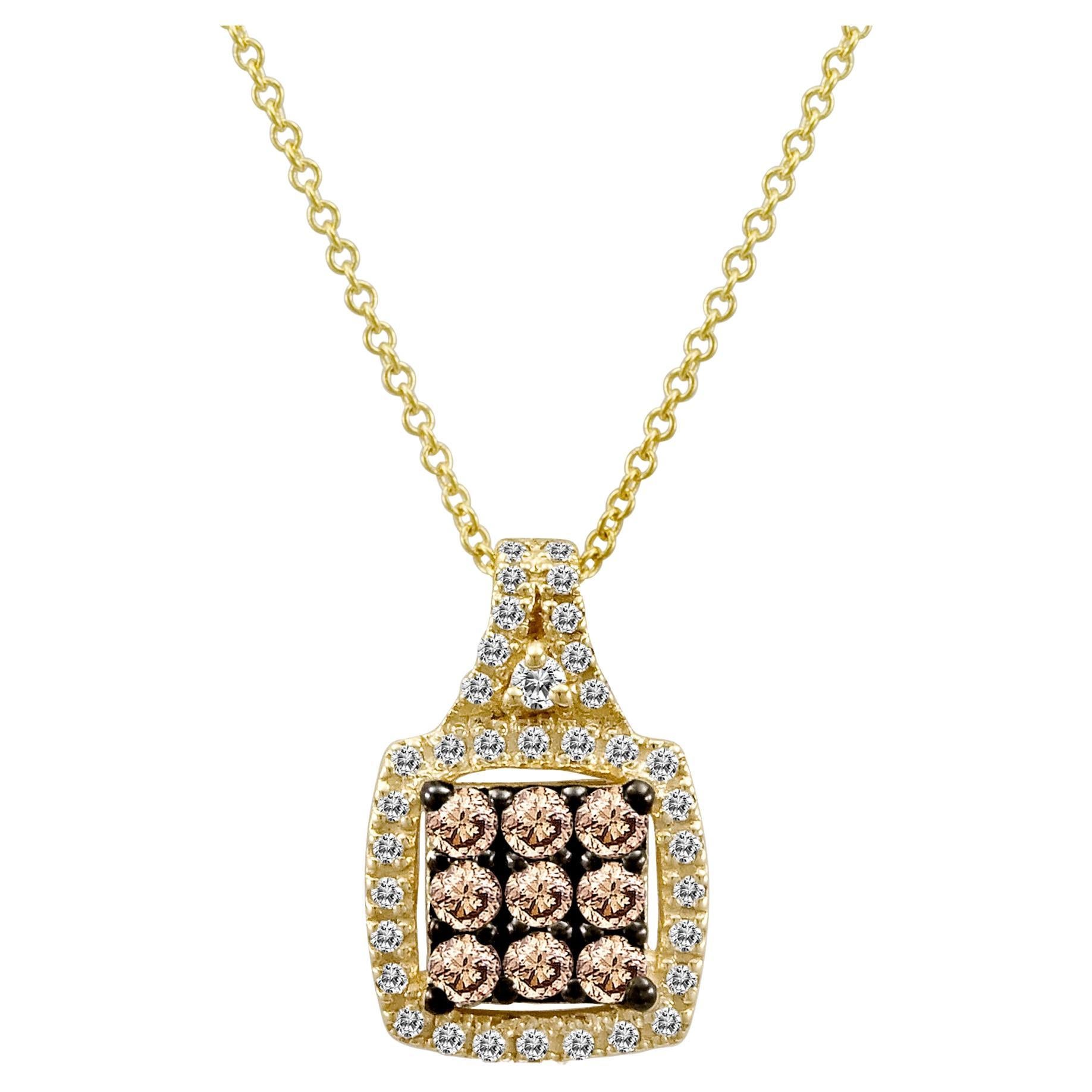 Levian Brown Diamond Pendant In 14K Yellow Gold For Sale